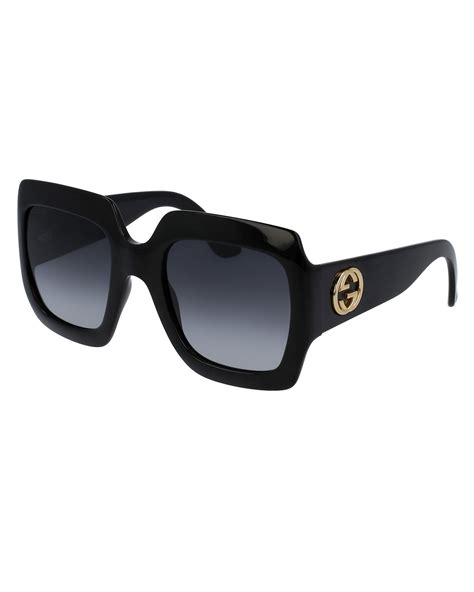 gucci 3708 black plated square glasses|Square sunglasses with Web in black injection .